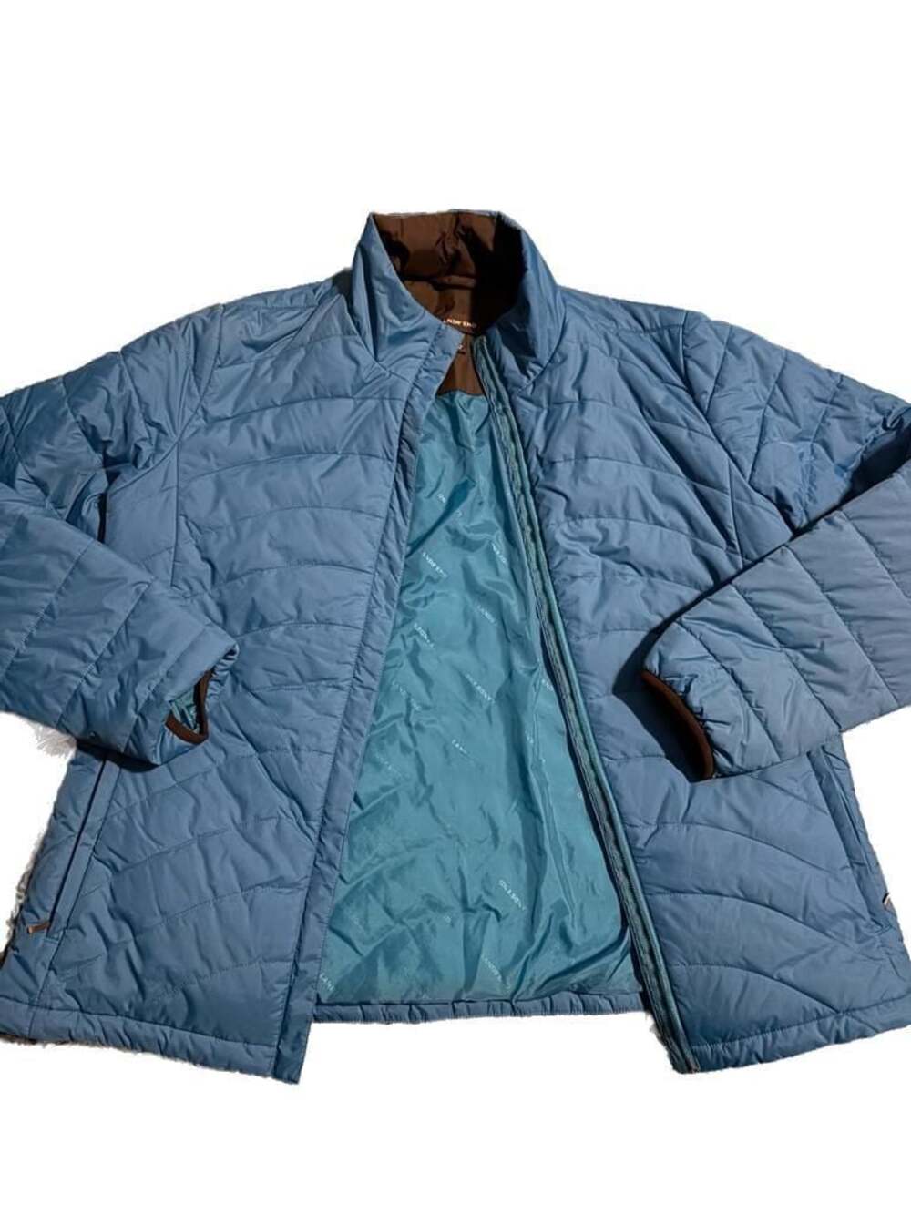 Lands' End Women's Blue Quilted Insulated Jacket Puffer Size Large 14-16